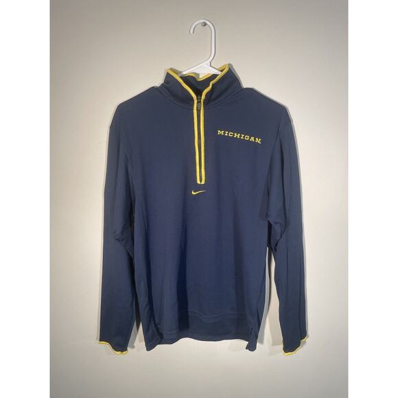 Nike Team Michigan Wolverines Quarter Zip Lightweight Pullover Men's M - Picture 1 of 10